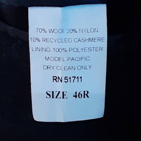 CALVIN KLEIN (Pacific) Wool, Cashmere & Nylon Blend Single Breasted Top Coat 46R - Picture 6 of 12